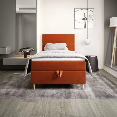 Kontinentální jednolůžková postel 100x200 ANGELES COMFORT 1 - oranžová