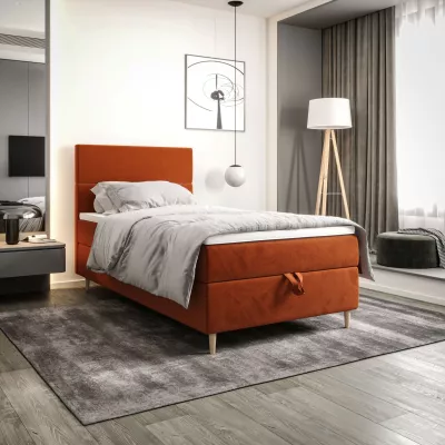 Kontinentální jednolůžková postel 100x200 ANGELES COMFORT 1 - oranžová