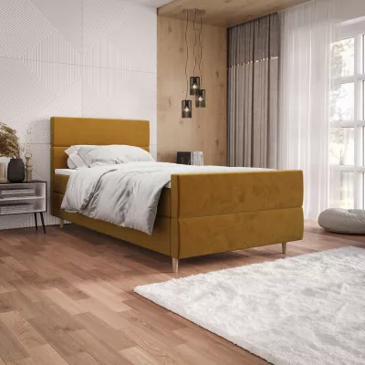 Kontinentální jednolůžková postel 90x200 ANGELES PLUS 1 - hořčicová