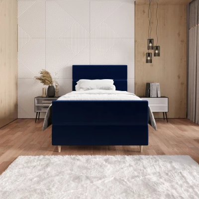 Kontinentální jednolůžková postel 100x200 ANGELES PLUS 1 - tmavě modrá