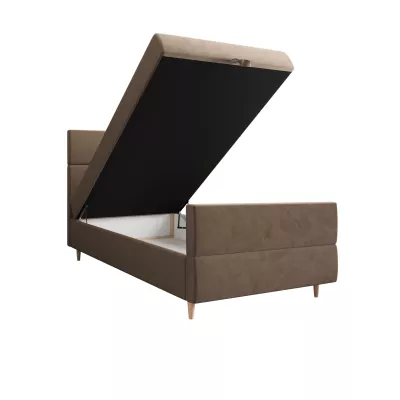 Kontinentální jednolůžková postel 100x200 ANGELES PLUS 1 - hnědá