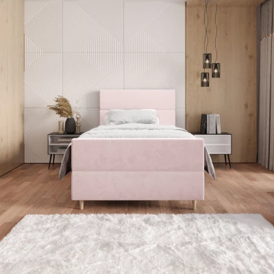 Kontinentální jednolůžková postel 100x200 ANGELES PLUS 1 - světle růžová