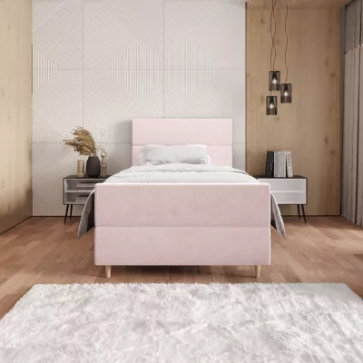 Kontinentální jednolůžková postel 100x200 ANGELES PLUS 1 - světle růžová