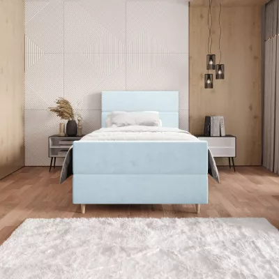 Kontinentální jednolůžková postel 120x200 ANGELES PLUS 1 - světle modrá