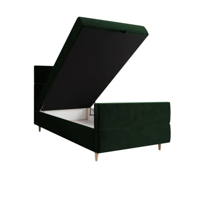 Kontinentální jednolůžková postel 90x200 ANGELES PLUS COMFORT 1 - tmavě zelená