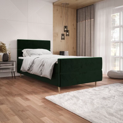 Kontinentální jednolůžková postel 90x200 ANGELES PLUS COMFORT 1 - tmavě zelená