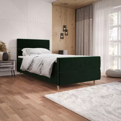 Kontinentální jednolůžková postel 90x200 ANGELES PLUS COMFORT 1 - tmavě zelená