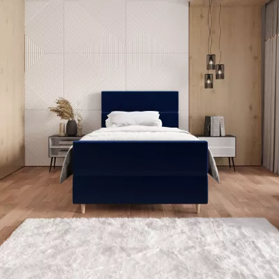 Kontinentální jednolůžková postel 90x200 ANGELES PLUS COMFORT 1 - tmavě modrá