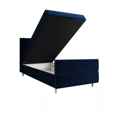 Kontinentální jednolůžková postel 90x200 ANGELES PLUS COMFORT 1 - tmavě modrá