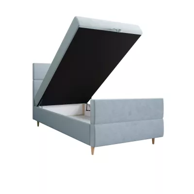 Kontinentální jednolůžková postel 90x200 ANGELES PLUS COMFORT 1 - světle modrá