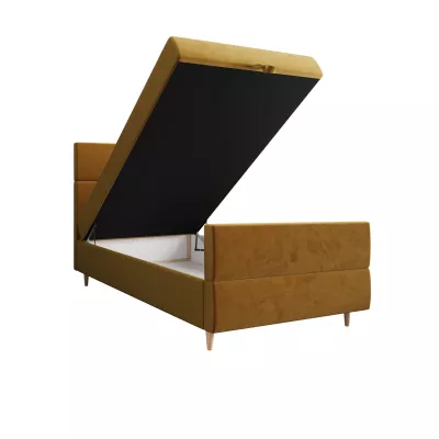 Kontinentální jednolůžková postel 90x200 ANGELES PLUS COMFORT 1 - hořčicová