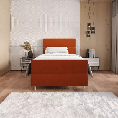 Kontinentální jednolůžková postel 100x200 ANGELES PLUS COMFORT 1 - oranžová