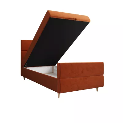 Kontinentální jednolůžková postel 100x200 ANGELES PLUS COMFORT 1 - oranžová