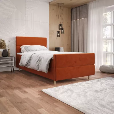 Kontinentální jednolůžková postel 100x200 ANGELES PLUS COMFORT 1 - oranžová