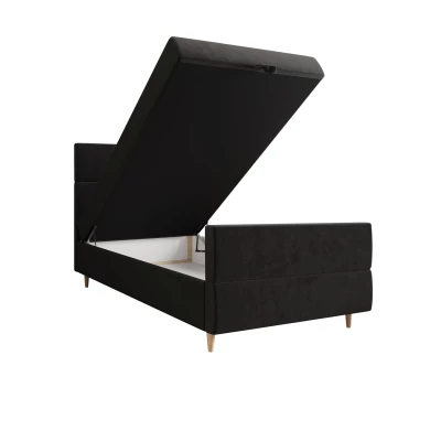 Kontinentální jednolůžková postel 100x200 ANGELES PLUS COMFORT 1 - tmavě šedá