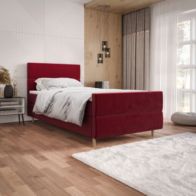 Kontinentální jednolůžková postel 100x200 ANGELES PLUS COMFORT 1 - červená