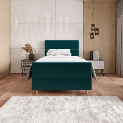 Kontinentální jednolůžková postel 100x200 ANGELES PLUS COMFORT 1 - petrolejová