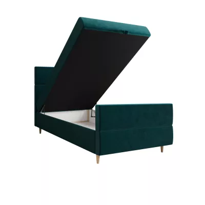 Kontinentální jednolůžková postel 100x200 ANGELES PLUS COMFORT 1 - petrolejová