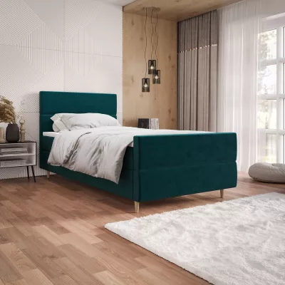 Kontinentální jednolůžková postel 100x200 ANGELES PLUS COMFORT 1 - petrolejová
