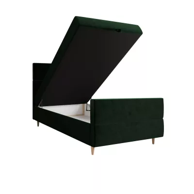 Kontinentální jednolůžková postel 120x200 ANGELES PLUS COMFORT 1 - tmavě zelená