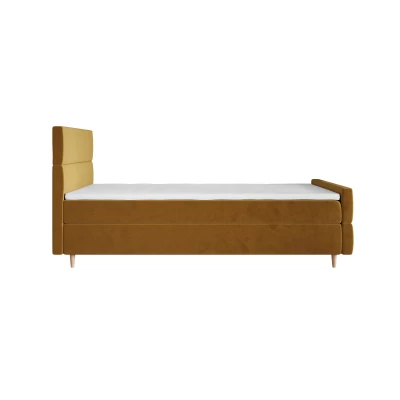 Kontinentální jednolůžková postel 120x200 ANGELES PLUS COMFORT 1 - hořčicová