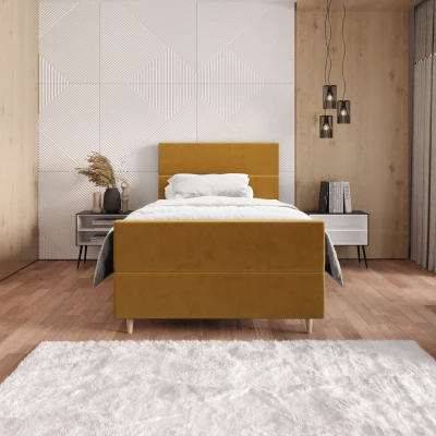 Kontinentální jednolůžková postel 120x200 ANGELES PLUS COMFORT 1 - hořčicová