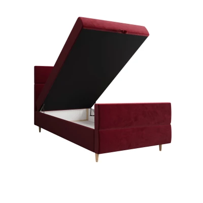 Kontinentální jednolůžková postel 120x200 ANGELES PLUS COMFORT 1 - červená