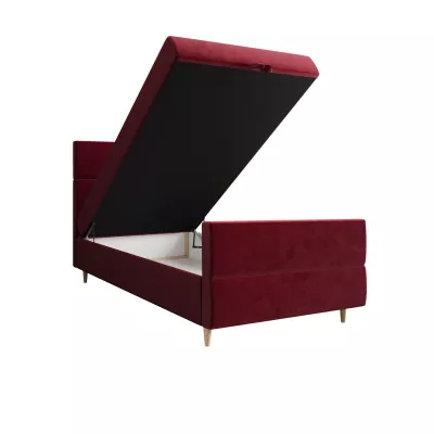 Kontinentální jednolůžková postel 120x200 ANGELES PLUS COMFORT 1 - červená