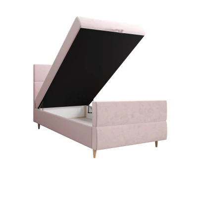 Kontinentální jednolůžková postel 120x200 ANGELES PLUS COMFORT 1 - světle růžová