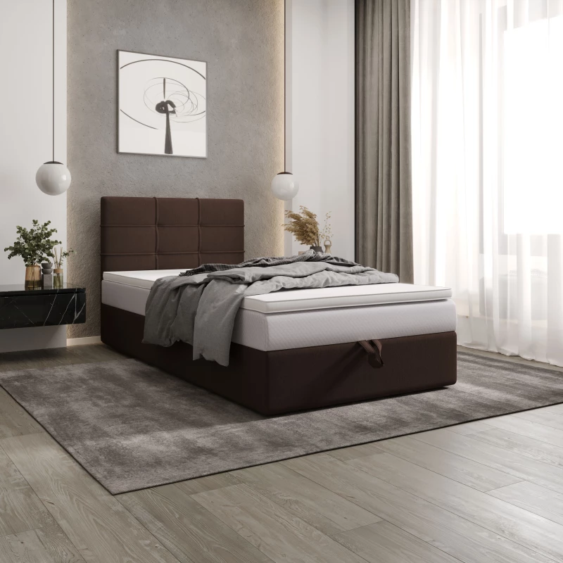 Čalouněná postel 100x200 DELILAH COMFORT 3 - tmavě hnědá