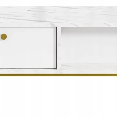 Konferenční stolek SHELDON - bílý mramor