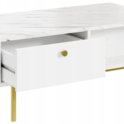 Konferenční stolek SHELDON - bílý mramor