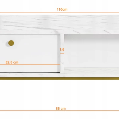Konferenční stolek SHELDON - bílý mramor