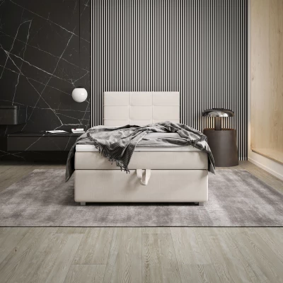 Jednolůžková postel 90x200 STIG 7 s úložným prostorem - béžová