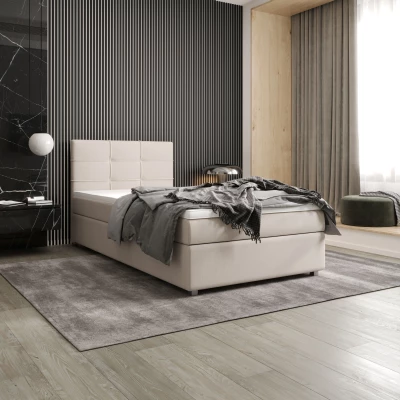 Jednolůžková postel 90x200 STIG 7 s úložným prostorem - béžová