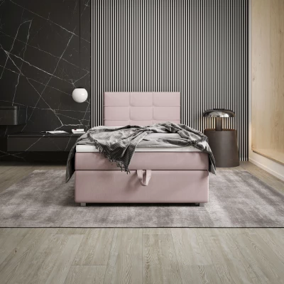 Jednolůžková postel 100x200 STIG COMFORT 7 s úložným prostorem - růžová