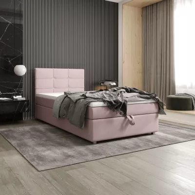 Jednolůžková postel 100x200 STIG COMFORT 7 s úložným prostorem - růžová