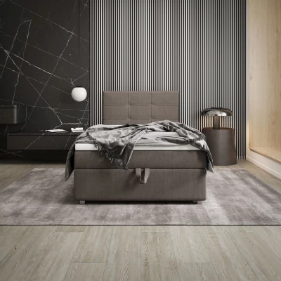 Jednolůžková postel 120x200 STIG COMFORT 7 s úložným prostorem - světle hnědá