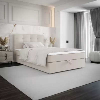 Jednolůžková postel 90x200 STIG 8 s úložným prostorem - béžová