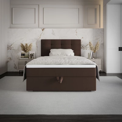 Jednolůžková postel 90x200 STIG COMFORT 8 s úložným prostorem - hnědá