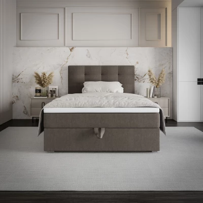 Jednolůžková postel 90x200 STIG COMFORT 8 s úložným prostorem - světle hnědá