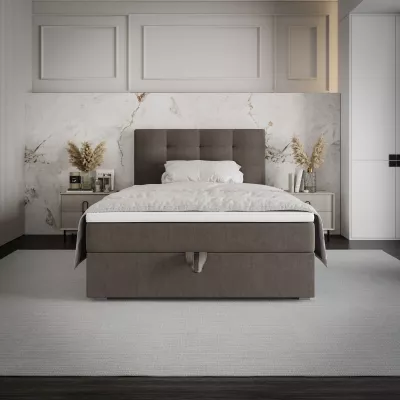 Jednolůžková postel 90x200 STIG COMFORT 8 s úložným prostorem - světle hnědá