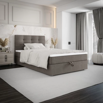 Jednolůžková postel 90x200 STIG COMFORT 8 s úložným prostorem - světle hnědá