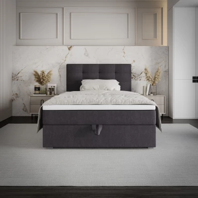 Jednolůžková postel 100x200 STIG COMFORT 8 s úložným prostorem - tmavě šedá