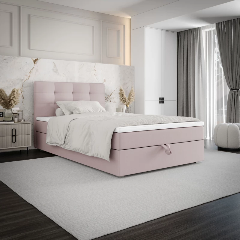 Jednolůžková postel 100x200 STIG COMFORT 8 s úložným prostorem - růžová