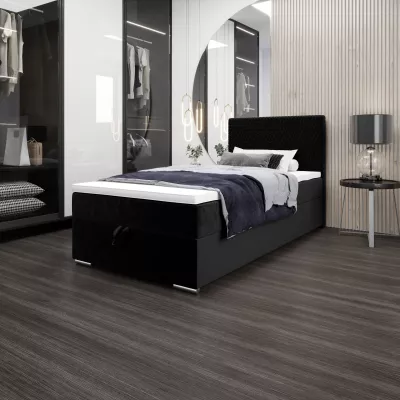 Jednolůžková čalouněná postel 90x200 HENIO COMFORT 1 - černá