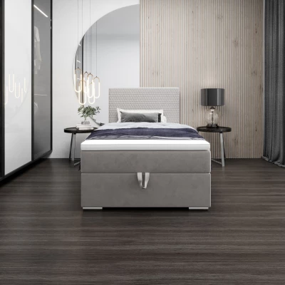 Jednolůžková čalouněná postel 90x200 HENIO COMFORT 1 - světle šedá