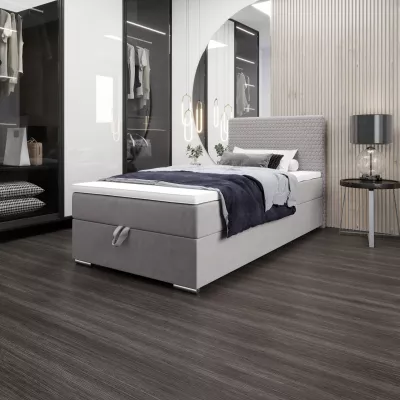 Jednolůžková čalouněná postel 90x200 HENIO COMFORT 1 - světle šedá