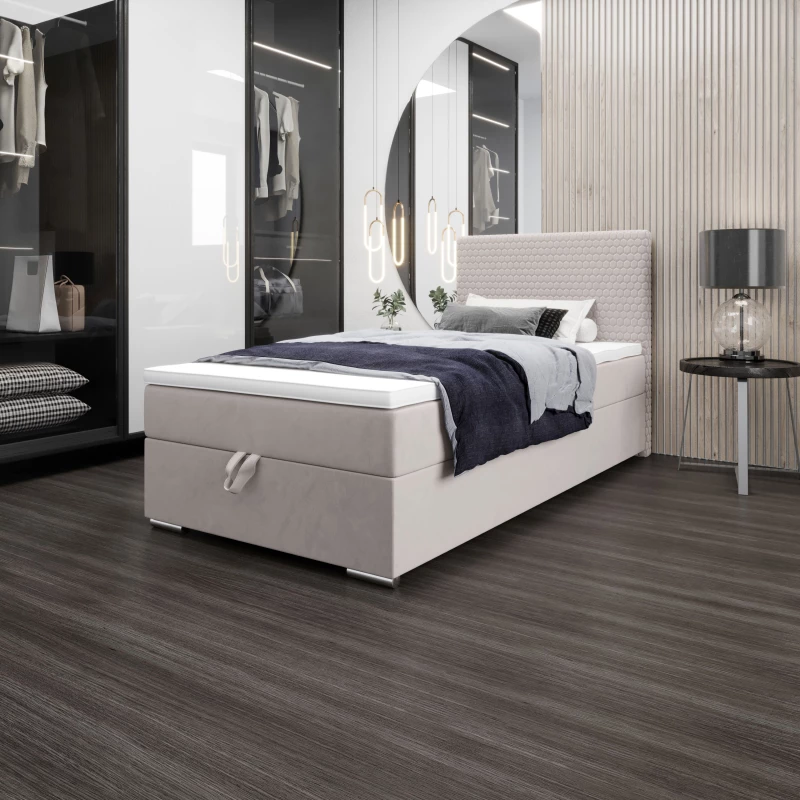Jednolůžková čalouněná postel 90x200 HENIO COMFORT 1 - béžová