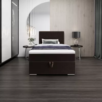 Jednolůžková čalouněná postel 100x200 HENIO COMFORT 1 - tmavě hnědá